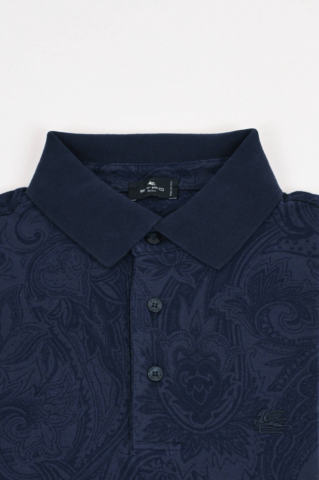 Etro Polo-Shirt in Navy mit Paisley-Muster