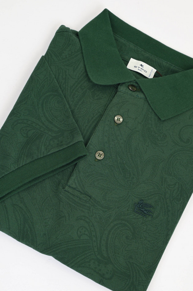 Etro Polo-Shirt in Grün mit Paisley-Muster