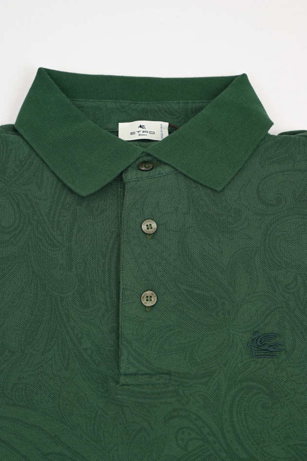 Etro Polo-Shirt in Grün mit Paisley-Muster