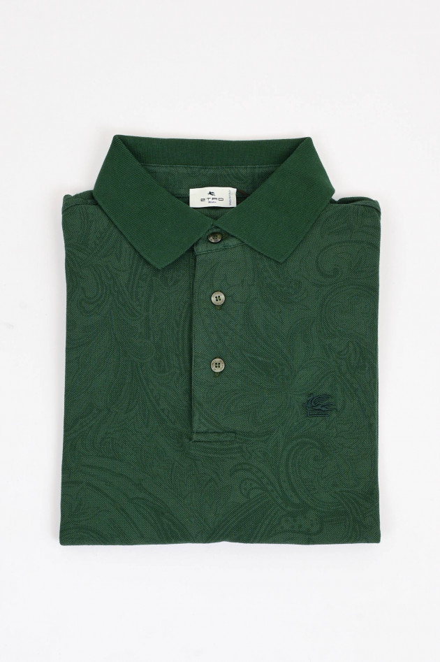 Etro Polo-Shirt in Grün mit Paisley-Muster