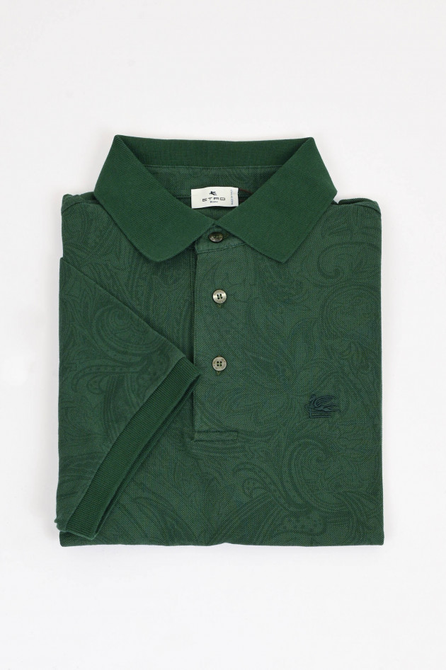 Etro Polo-Shirt in Grün mit Paisley-Muster