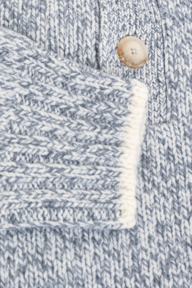 Gran Sasso Strickpullover in Grau/Weiß meliert