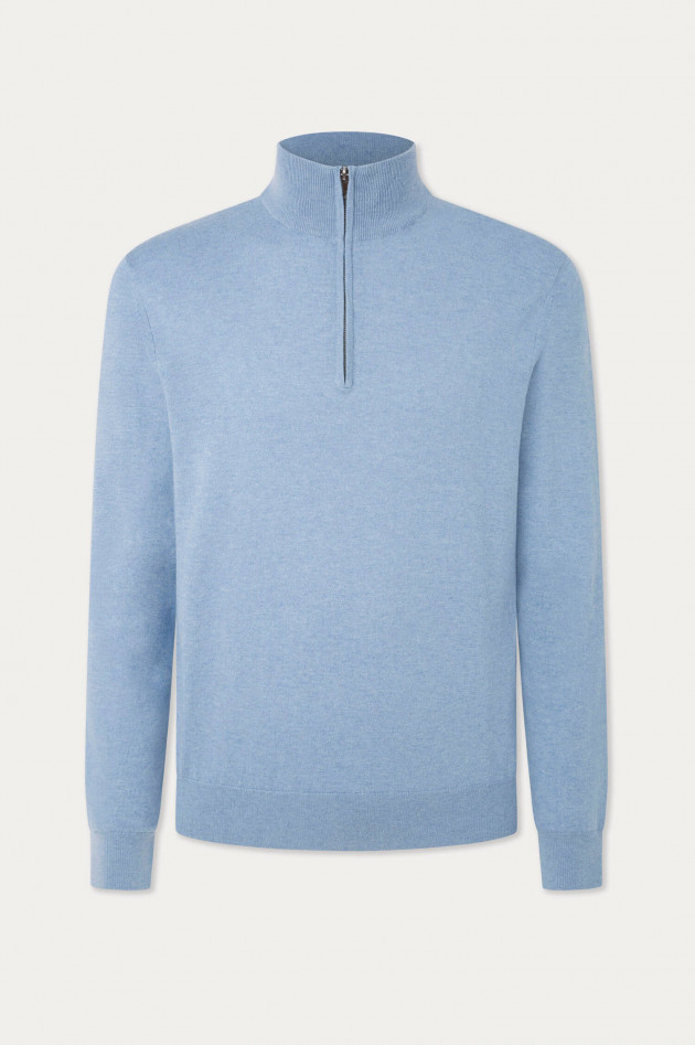 Hackett London Pullover aus Kaschmir und Baumwolle in Hellblau