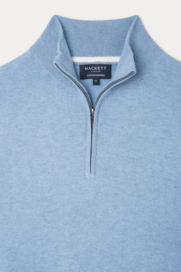 Hackett London Pullover aus Kaschmir und Baumwolle in Hellblau