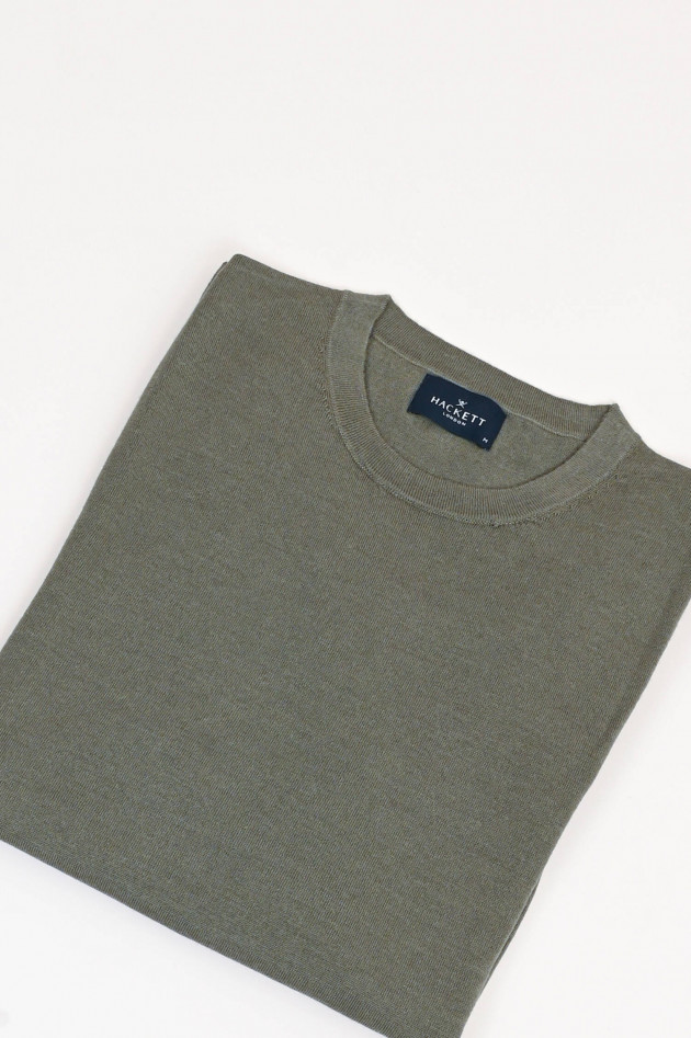 Hackett London Pullover aus Woll-Seiden-Mix in Khaki