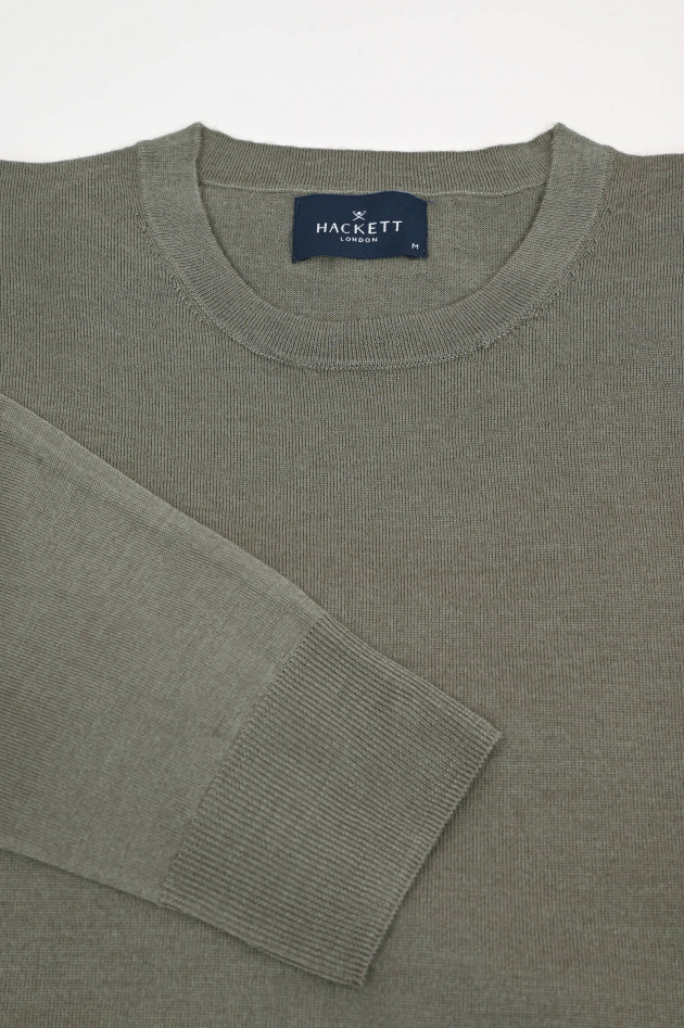 Hackett London Pullover aus Woll-Seiden-Mix in Khaki