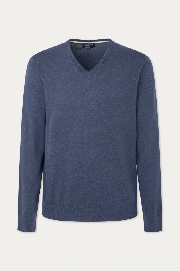 Hackett London Pullover aus Baumwolle und Kaschmir in Navy