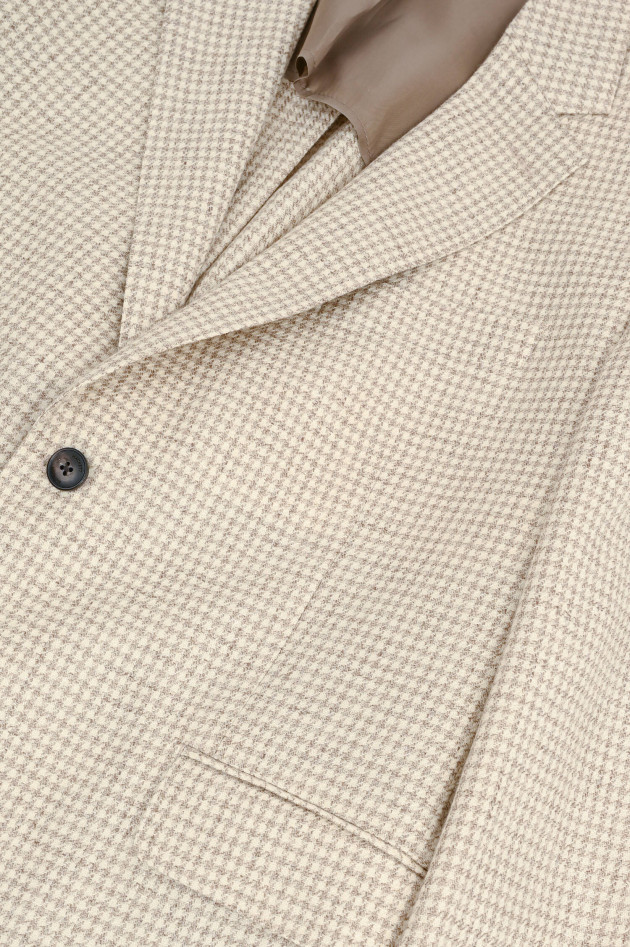 Hackett London Sakko aus Leinen-Woll-Mix in Creme/Taupe