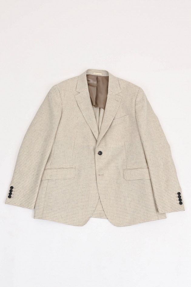 Hackett London Sakko aus Leinen-Woll-Mix in Creme/Taupe