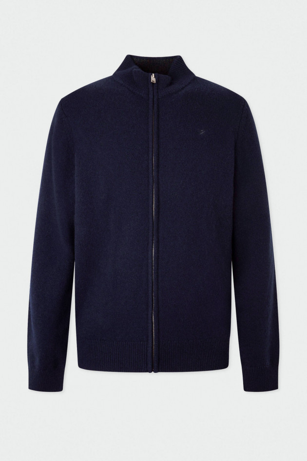 Hackett London Strickjacke aus Lammwolle in Navy