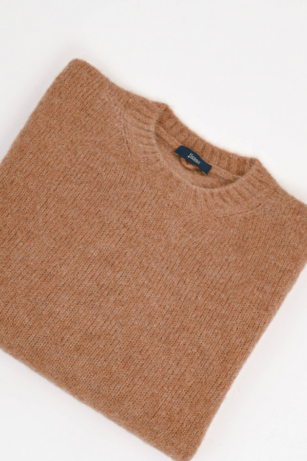 Herno Strickpullover aus Alpaka-Woll-Mix in Terracotta