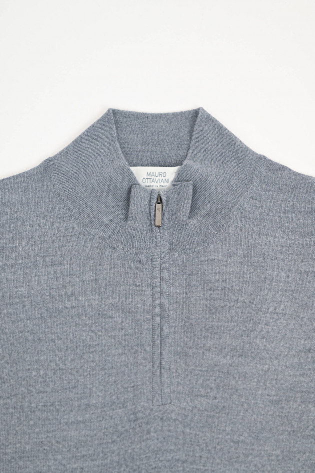 Mauro Ottaviani Feinstrick-Pullover aus Wolle in Navy