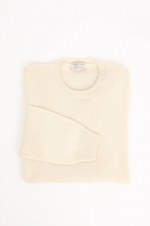 Mauro Ottaviani Pullover aus Cashmere-Woll-Mix in Creme