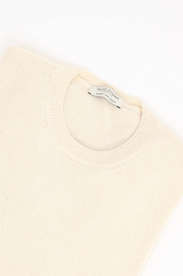 Mauro Ottaviani Pullover aus Cashmere-Woll-Mix in Creme