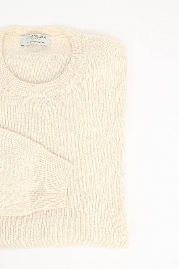 Mauro Ottaviani Pullover aus Cashmere-Woll-Mix in Creme