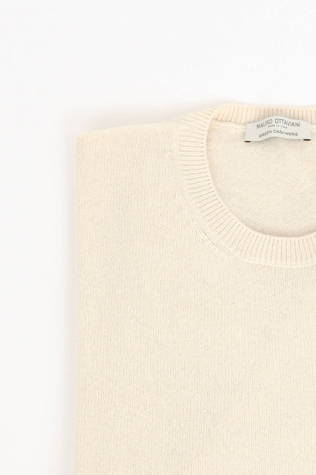 Mauro Ottaviani Pullover aus Cashmere-Woll-Mix in Creme