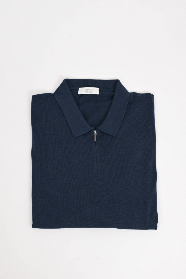 Mauro Ottaviani Feinstrickpullover aus Wolle in Navy