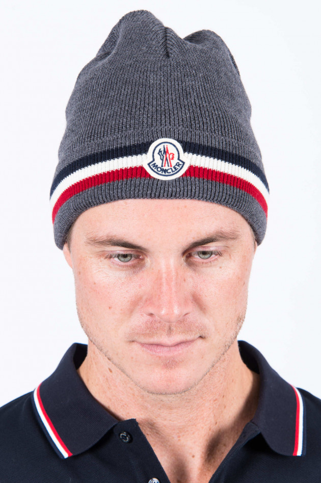 Moncler Beanie in Dunkelgrau