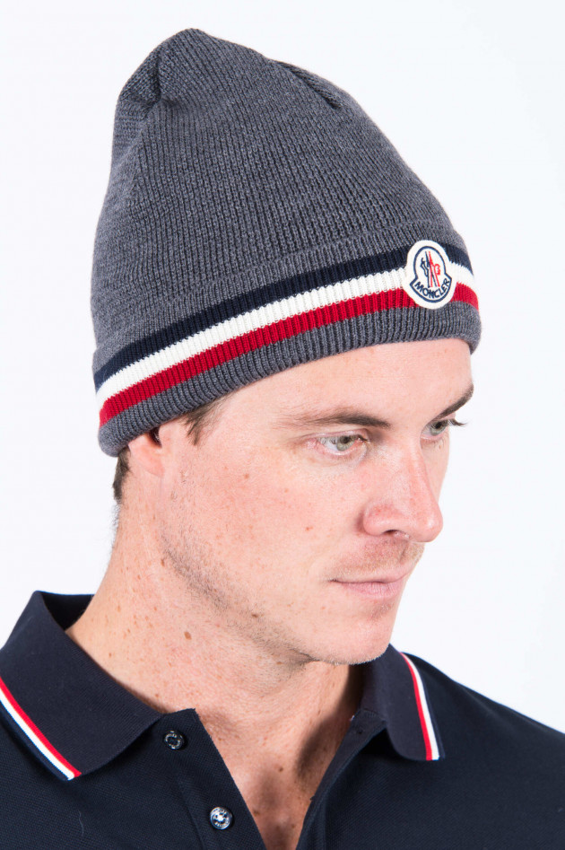 Moncler Beanie in Dunkelgrau