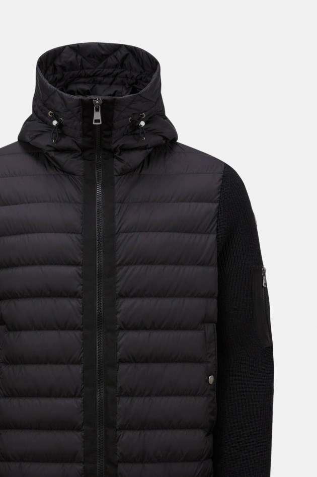 Moncler Hybrid Strickjacke mit Kapuze in Schwarz