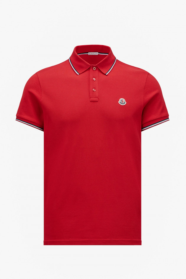 Moncler Poloshirt mit Streifen-Details in Rot