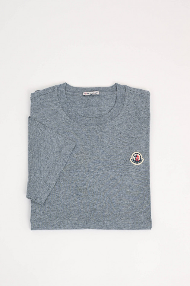 Moncler T-Shirt mit Logo-Stickerei in Grau