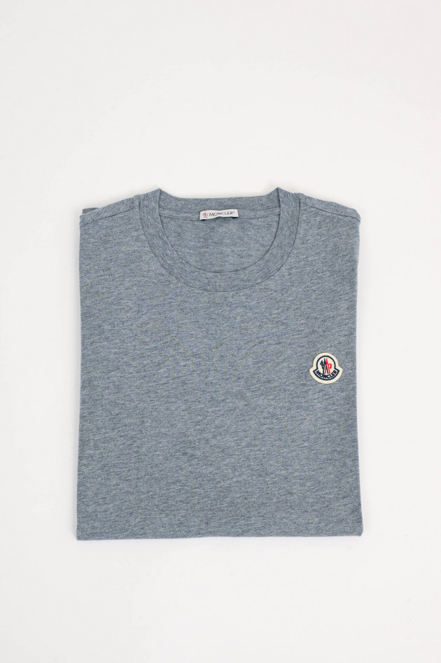 Moncler T-Shirt mit Logo-Stickerei in Grau