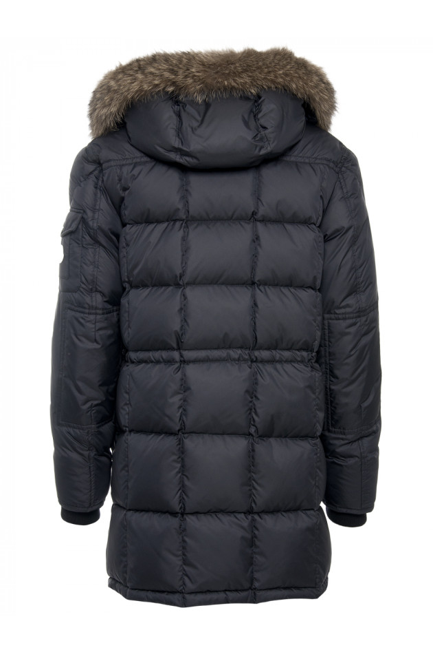 Moncler Parka mit Fellbesatz Marine