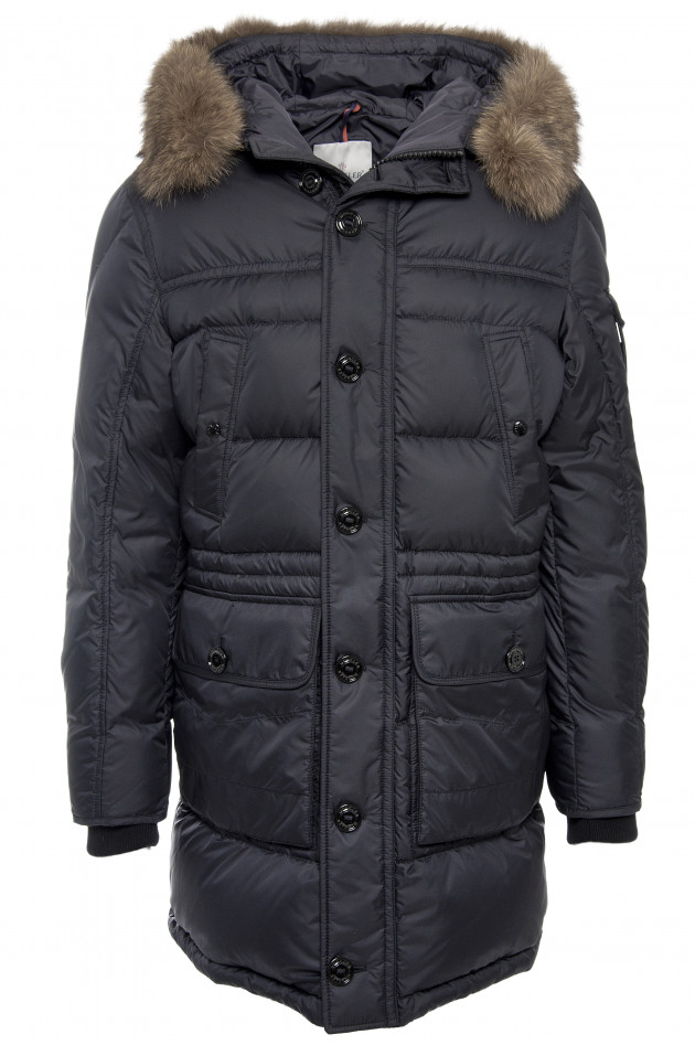 Moncler Parka mit Fellbesatz Marine