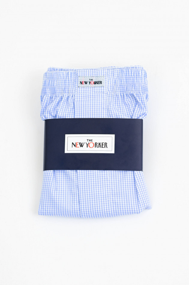 New Yorker Boxershorts in Hellblau/Weiß karriert