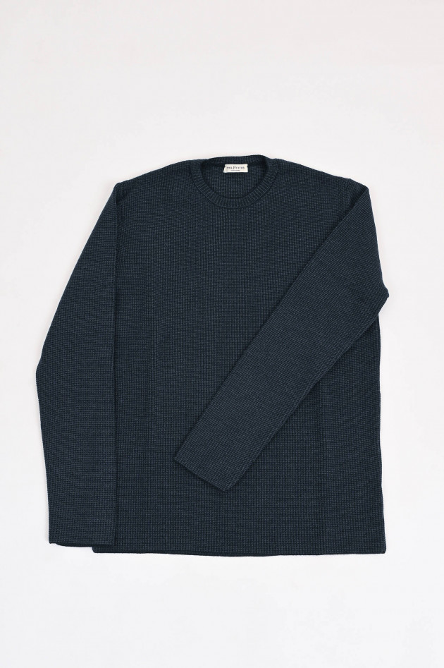 Phil Petter Pullover mit dezentem Waffelmuster in Navy