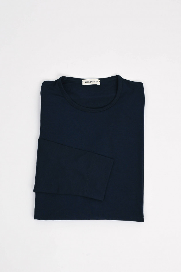 Phil Petter Langarm Shirt in Navy