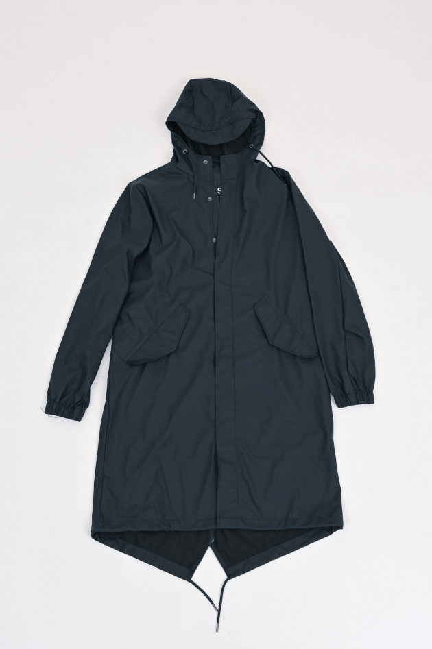 Rains Regenjacke mit Druckknöpfe in Navy