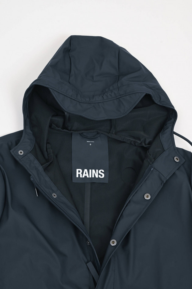 Rains Regenjacke mit Druckknöpfe in Navy