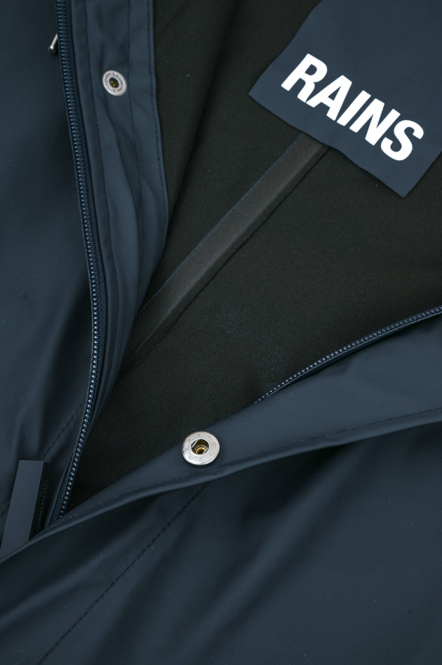 Rains Regenjacke mit Druckknöpfe in Navy