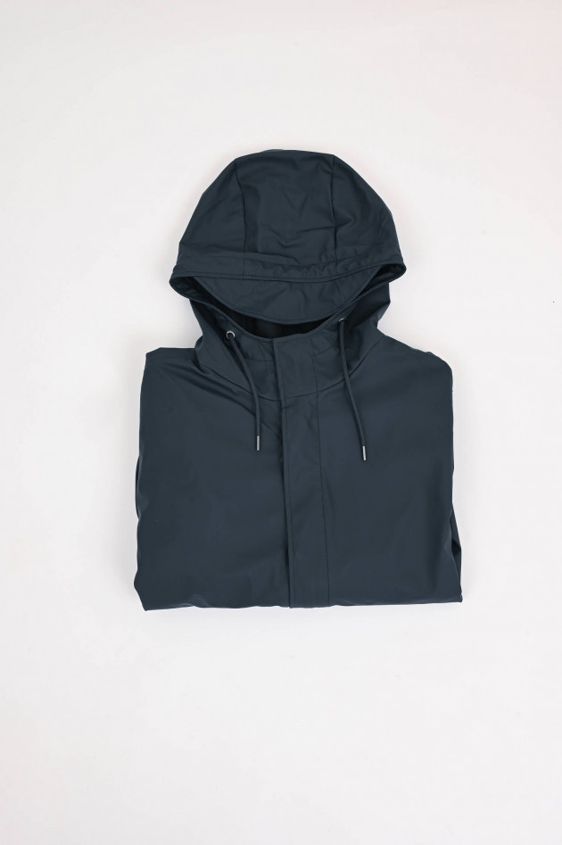 Rains Regenjacke mit Druckknöpfe in Navy