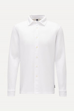 Langarm-Poloshirt PIQUE in Weiß
