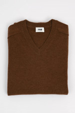 Cashmere V-Neck Pullover in Braun