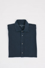 Langarm-Poloshirt in Navy