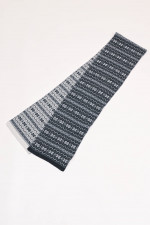 Cashmere-Schal mit Muster in Grau/Weiß