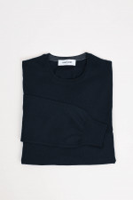 Feinstrick Pullover aus Wolle in Navy