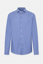 Gestreiftes Hemd aus Baumwolle in Blau/Weiß