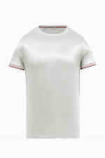 Jersey T-Shirt MAGLIA mit Kontrastbund in Weiß