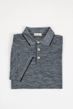 Polo-Shirt in Navy/Grau meliert