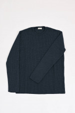 Pullover mit dezentem Waffelmuster in Navy