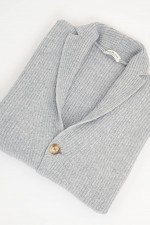 Strickjacke aus Woll-Cashmere-Mix in Grau