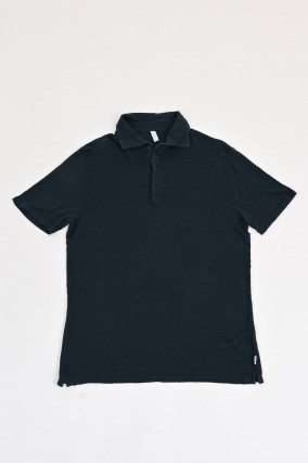 Polo-Shirt aus Leinen in Navy