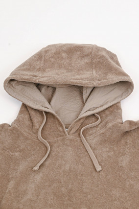 Hoodie TERRY in Taupe