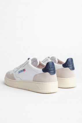 Leder-Sneaker MEDALIST in Weiß/Beige//Navy