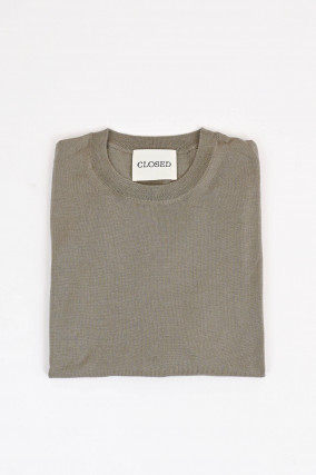 Feinstrick-Pullover in hellem Khaki